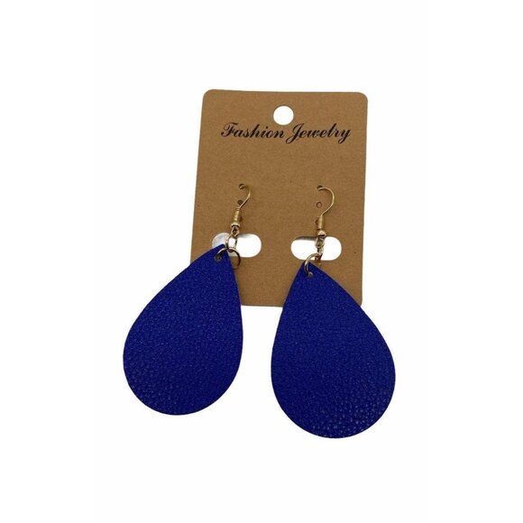 Women's Blue Teardrop Statement Earrings Fashion Jewelry Hook Style Lightweight - Picture 1 of 7